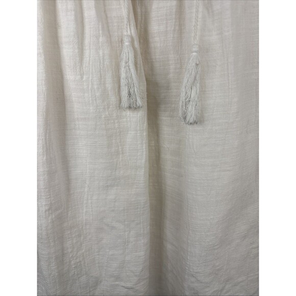J Crew Tunic XXS Embroidered Top Beach Cover Up With Tassels Beaded - Picture 5 of 9
